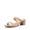 21A2dE0WqGL.jpg Women's Two Strap Open Toe Low Block Chunky Heels Sandals Dress Pumps Casual Summer Mules Shoes