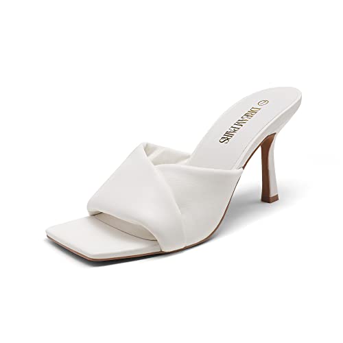 21eT2Z8UaAL.jpg Women??s High Stilettos Heels Mules Open Square Toe Slip On Comfort Sexy Dress Pumps Sandals Evening Party Prom Dance Shoes