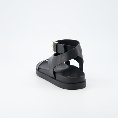 Entry Womens Ankle Wrap Molded Footbed Sandal with Adjustable Strap | Non-Slip Outsole | Womens Platform Sandals | Comfortable