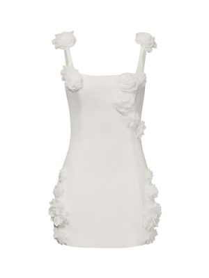 Women's Elaina Pink Rosette Applique Mini Dress