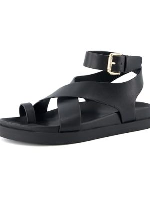 Entry Womens Ankle Wrap Molded Footbed Sandal with Adjustable Strap | Non-Slip Outsole | Womens Platform Sandals | Comfortable