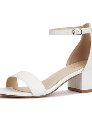 Women's Open Toe Ankle Strap Low Block Chunky Heels Sandals
