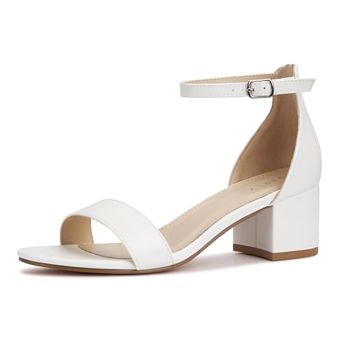 310PbLUOtEL.jpg Women's Open Toe Ankle Strap Low Block Chunky Heels Sandals