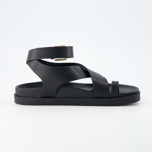 Entry Womens Ankle Wrap Molded Footbed Sandal with Adjustable Strap | Non-Slip Outsole | Womens Platform Sandals | Comfortable