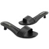 311rq6E6qML.jpg Womens Heeled Sandals Open Round Toe Kitten Low Heels for Women Slip on Slide Sandals Mule Heels Fashion Comfort Dress Party