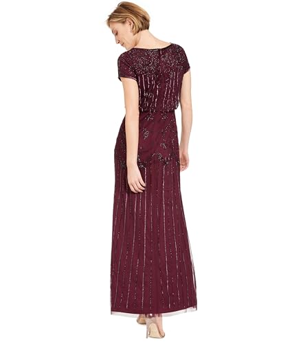 Women's Short Sleeve Beaded Gown