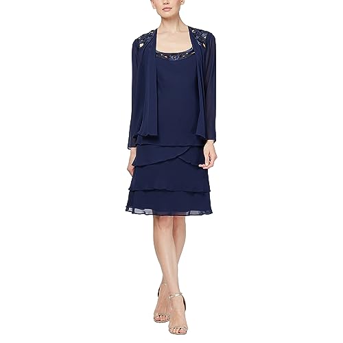 314ZCo2TNDL.jpg Women's Mother of The Bride Jacket Dress with Sequined Cut Out Shoulder