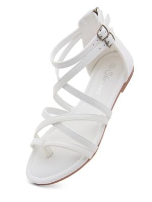 Gladiator Sandals for Women ??Strappy Flat Sandals with Ankle Strap & Back Zipper | Fisherman Thong Strappy Style for Walking, &