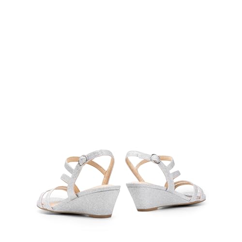 Strappy Wrapped Dressy Wedge Sandals, Comfortable Ankle Strap Open Toe Evening Dress Wedding Dance Summer Shoes