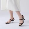 Women's Sandals Square Open Toe Strappy Kitten Heel Sandals Ankle Strap 2 Inch Heels Wedding Party Dress Shoes