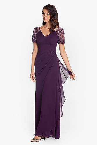 31CVqJXarJL.jpg Female Long Sheer Matte Jersey Beaded Flutter Sleeve