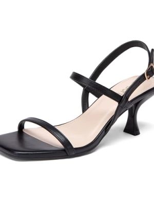 Women's Sandals Square Open Toe Strappy Kitten Heel Sandals Ankle Strap 2 Inch Heels Wedding Party Dress Shoes
