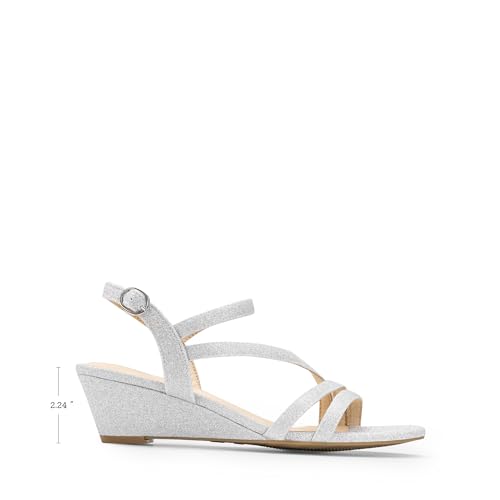 Strappy Wrapped Dressy Wedge Sandals, Comfortable Ankle Strap Open Toe Evening Dress Wedding Dance Summer Shoes
