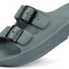 31HnkWlnf5L.jpg Women and Men Wide Width Recovery Sandals Plantar Fasciitis Arch Support Orthotic Slides Adjustable Double Buckle Thick Sole