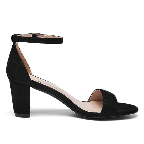 31JJV7Qhl0L.jpg Women Open Toe Low Chunky Short Heels Ankle Strap Block Heel Sandals Party Dress Wedding Pump Shoes