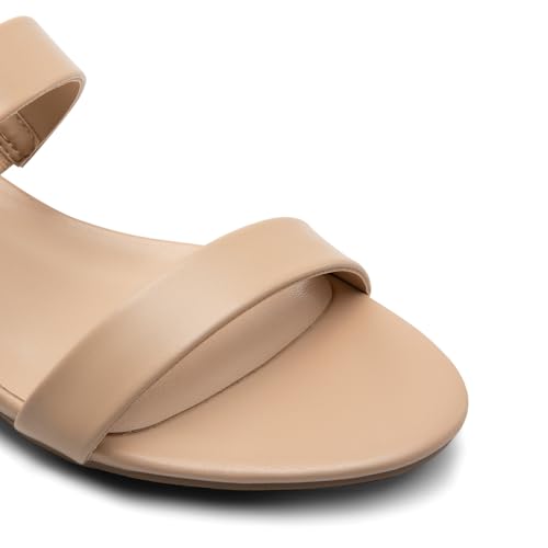31K0jFa-3zL.jpg Women's Slides Heels Slip On Low Block Sandals Two Strap Open Round Toe Chunky Casual Summer Mules Shoes