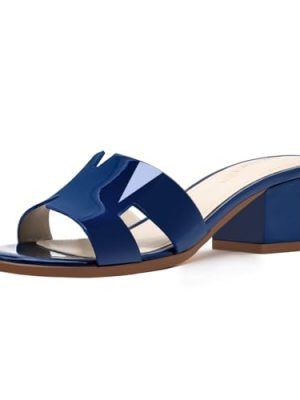 Women's Chunky Open Toe Low Block Heels Kitten Dressy Heels for Women Low Heel Sandals for Women Summer Comfy Heels