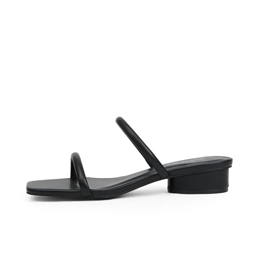 31ONjIhhpAL.jpg Square Open Toe Heeled Sandals Women Two Strap Chunky Heel Sandals for Women Low Block Heel Sandal Dressy