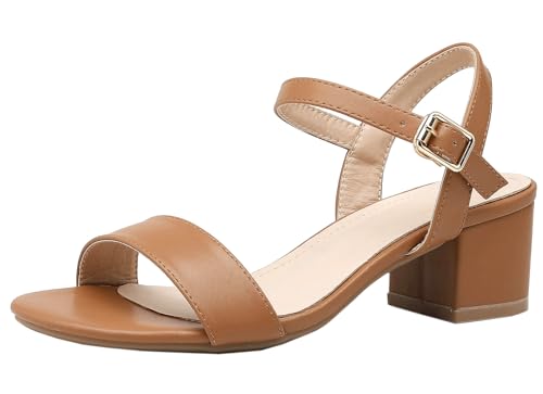 Women's Open Toe Ankle Strap Glitter Low Block Chunky Heels Sandals Dress Pumps Shoes
