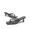 Kitten Heels for Women Flip Flop Low Heels Square Open Toe Sandals Thong 1.96 Inch Heeled Sandals for Summer Vocation