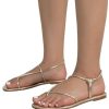 31QhQtwvnWL.jpg Women's Metallic Strappy Flat Sandals Open Toe Dressy Summer Beach Thong Slides