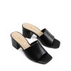 31SOg62MHVL.jpg Women's Square Open Toe Heels Sandals Low Block Chunky Heeled Sandals Slide Sandals Slip on Comfortable Casual Pumps Shoes