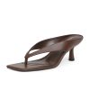 31Shau2QAQL.jpg Women??s Kitten Heels Flip Flops Slip On Open Toe Low Heels Thong Square Slide Summer Fashion Party Heeled Dressy Sandals for