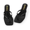 31SqRPqrWVL.jpg Women's Kitten Heels Thong Sandals Open Square Toe Flip Flop Low Heels 2.5 Inch Slip On Sexy Women Dressy Slide Shoes for Casual