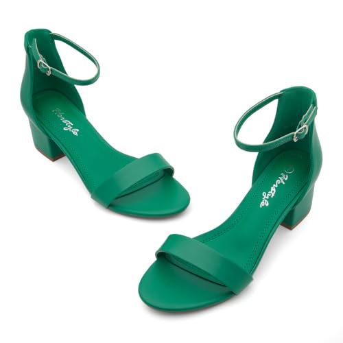 31Wx55rnvL.jpg Women??s Low Heels ?C Open Toe Chunky Block Heeled Sandals with Ankle Strap | Comfortable Dressy Short Heels for Prom, Wedding,