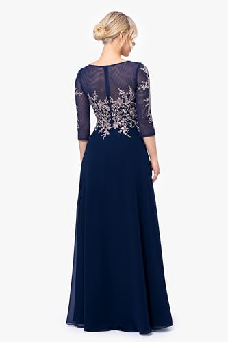 31XdvvfYIkL.jpg Women's Long 3/4 Sleeve Embroidered Chiffon Gown