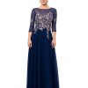 31YzIxuUhkL.jpg Women's Long 3/4 Sleeve Embroidered Chiffon Gown