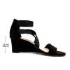 31cLiwAwSkL.jpg Women's Elastic Ankle Strap Low Wedge Sandals