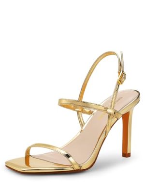 Women??s Slingback Heels High Stilettos Open Square Toe Ankle Strap Pumps Sexy Comfort Strappy Dress Shoes Wedding Bridal Heeled