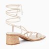 Womens Strappy Heels Thong Gladiator Flat Sandals Dressy Summer Low Chunky Block Heeled Roman Shoes