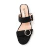 Womens Open Toe Evening Buckle Suede Casual Kitten Low Heel Heeled Sandals 1.5 Inch
