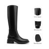 31dkvv9mRSL.jpg Women's Knee High Boots Square Toe Low Block Heel Casual Comfort Riding Long Boots with Side Zipper