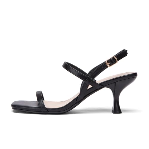 Women's Sandals Square Open Toe Strappy Kitten Heel Sandals Ankle Strap 2 Inch Heels Wedding Party Dress Shoes