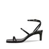 Low Heel Kitten Strappy Heels for Women with Square Toe Ankle Strap Heeled Sandals for Dress Wedding Party Club Date Work