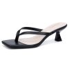 31jdjfS5HaL.jpg Kitten Flip Flop Thong Low Heels for Women Square Open Toe Slip On Heeled Sandals