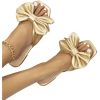 31jrKy8YLfL.jpg Women's Bow Flat Sandals Dressy Square Open Toe Sandals Comfortable Slip On Slide Sandals