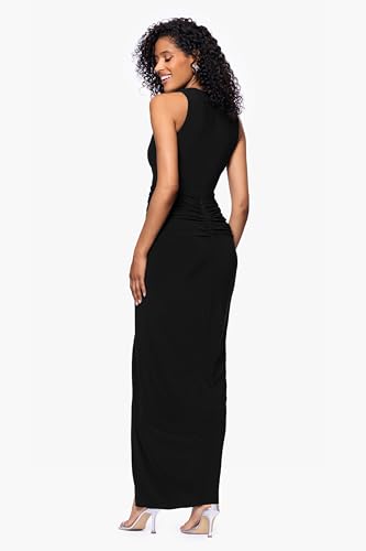 31kdeyYzknL.jpg Women's Long Stretchy Sleeveless V-Neck Ruched Wrap Dress