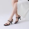 Women's Sandals Square Open Toe Strappy Kitten Heel Sandals Ankle Strap 2 Inch Heels Wedding Party Dress Shoes