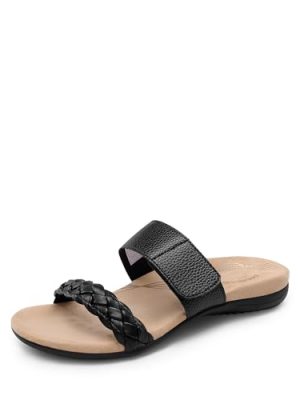 Women's Arch Support Slides Flat Sandals Soft Cushion Slippers With Adjustable Straps