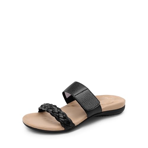 31lEgdVELLL.jpg Women's Arch Support Slides Flat Sandals Soft Cushion Slippers With Adjustable Straps