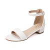 31mjrqXbgL.jpg Girls fashion Sandals Heels Dress Pump Ankle Strap Open Toe Flower Girl Wedding Party for Little Big Kid