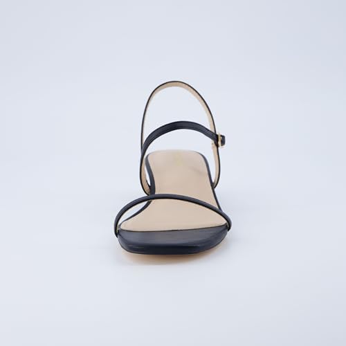 Soprano Women??s One Band Kitten Heel with Ankle Strap ?C Minimalist Dress Sandal with Memory Foam & Strappy Silhouette