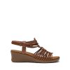 Women's Comfortable Strappy Low Heel Open Toe Slip-On Wedge Sandals Arch Support for Summer Dressy Shoes