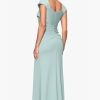 Women's Long Asymmetrical Neckline Scuba Dress