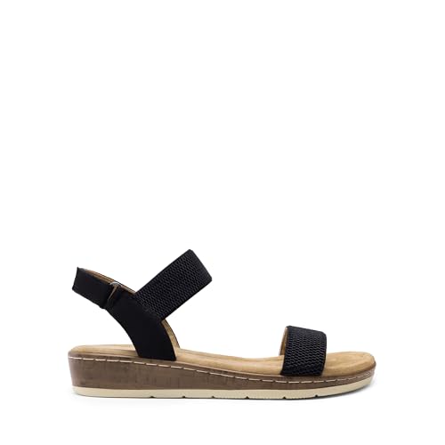 31soBNXX1dL.jpg Women's Comfortable Dressy Cork Low Wedge Heels Cute Summer One Band Casual Flat Sandals with Adjustable Ankle Strap