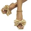 31tLl0NmWqL.jpg Women's Bow Flat Sandals Dressy Square Open Toe Sandals Comfortable Slip On Slide Sandals